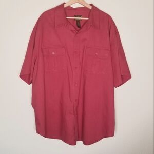 C. E. Schmidt Workwear Shirt short sleeve red 100% cotton 2 pocket utility